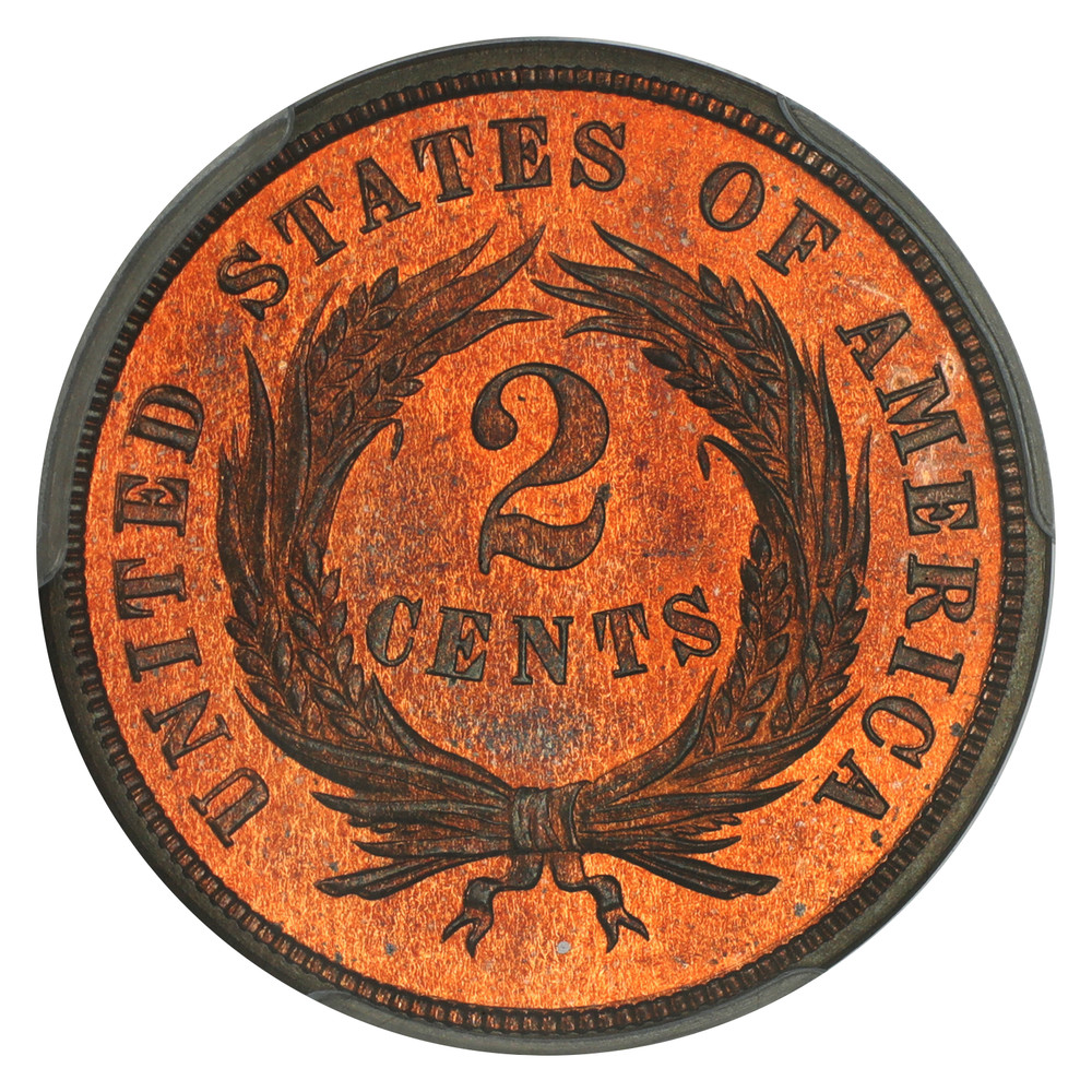 1868 2C PCGS PR66RD ex: D.L. Hansen - Two Cent - Scant Mintage