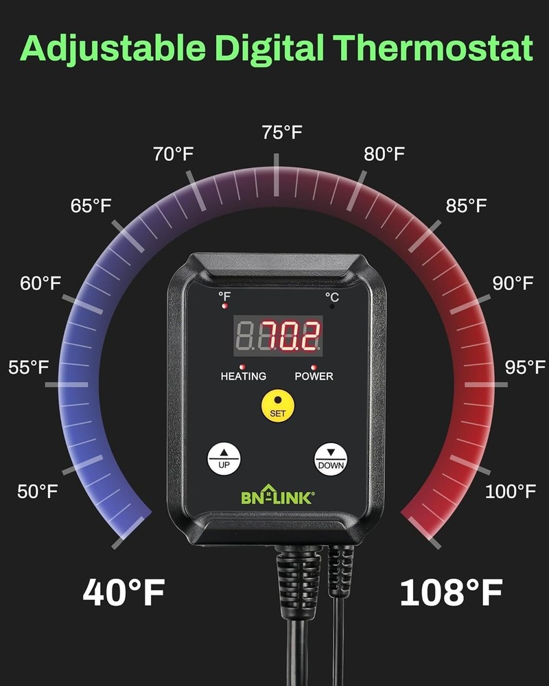Seedling Heat Mat with Thermostat Controller Set
