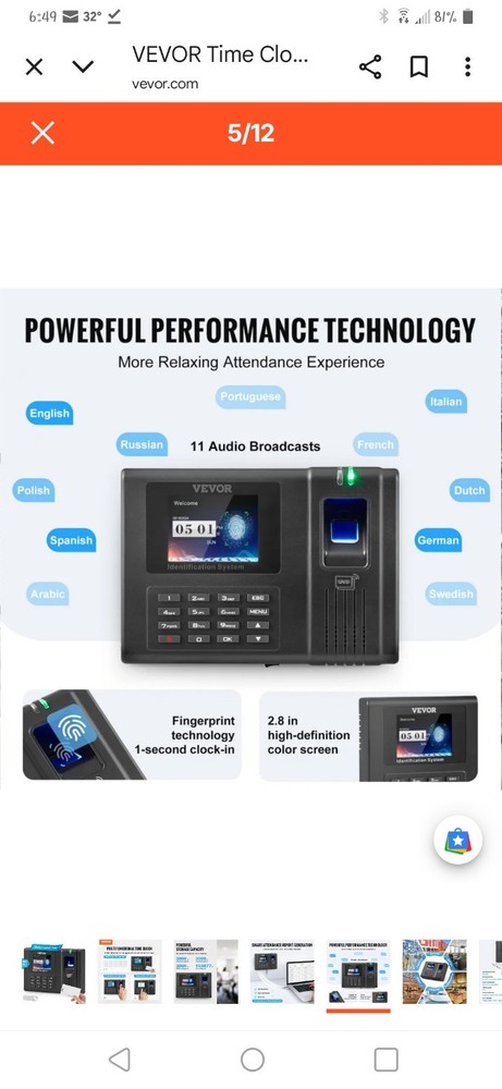Time Clock, Fingerprint Time Clock