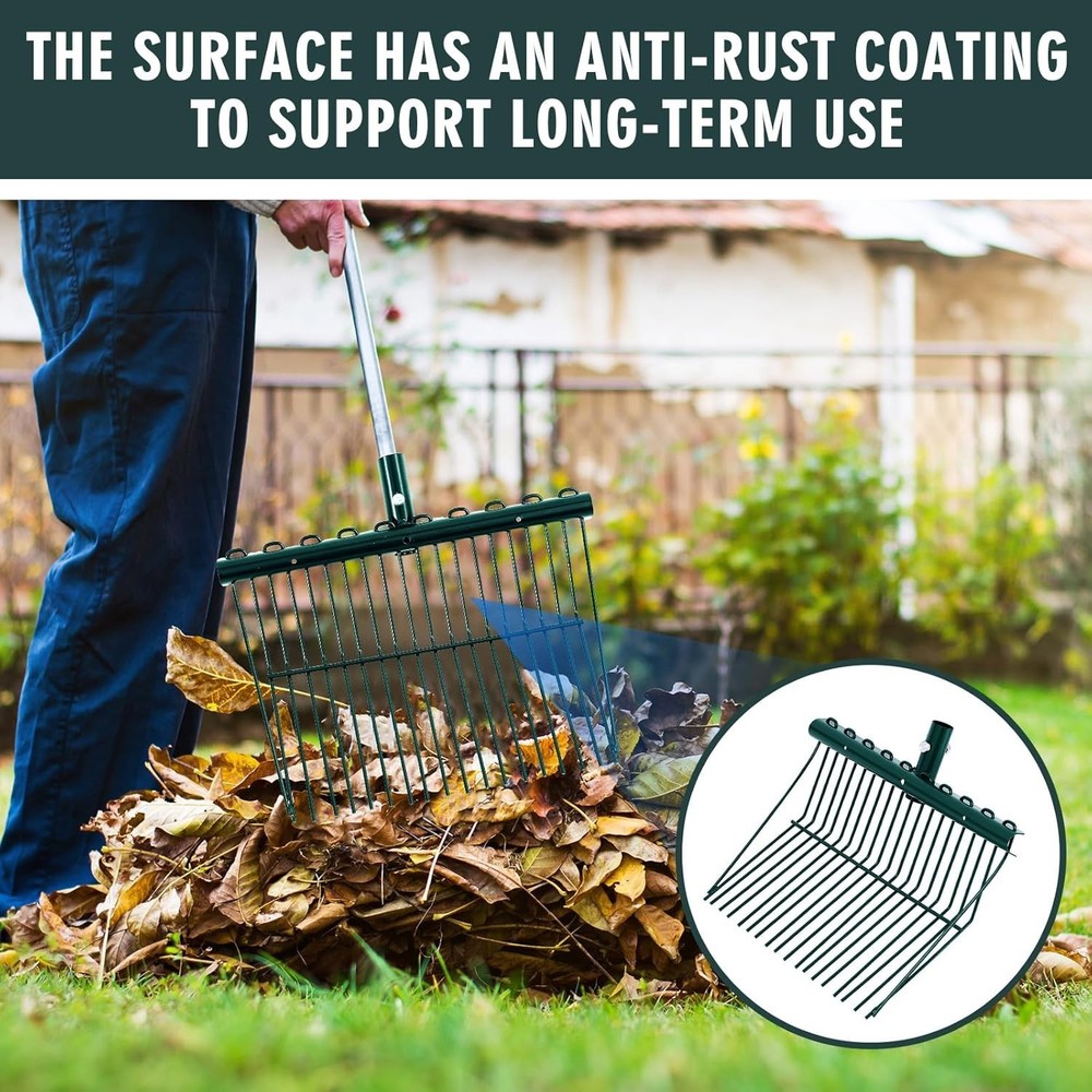 2 Pack Manure Fork Replacement Head Metal Pitchfork Horse Manure Rake Garden ...
