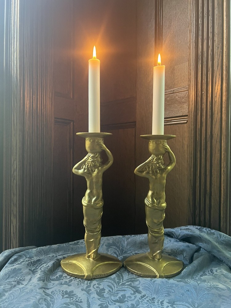 Antique Art Deco Mueller Candlesticks -