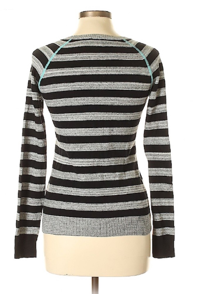 Kersh Women's Pullover Striped Sweater Black/Gray