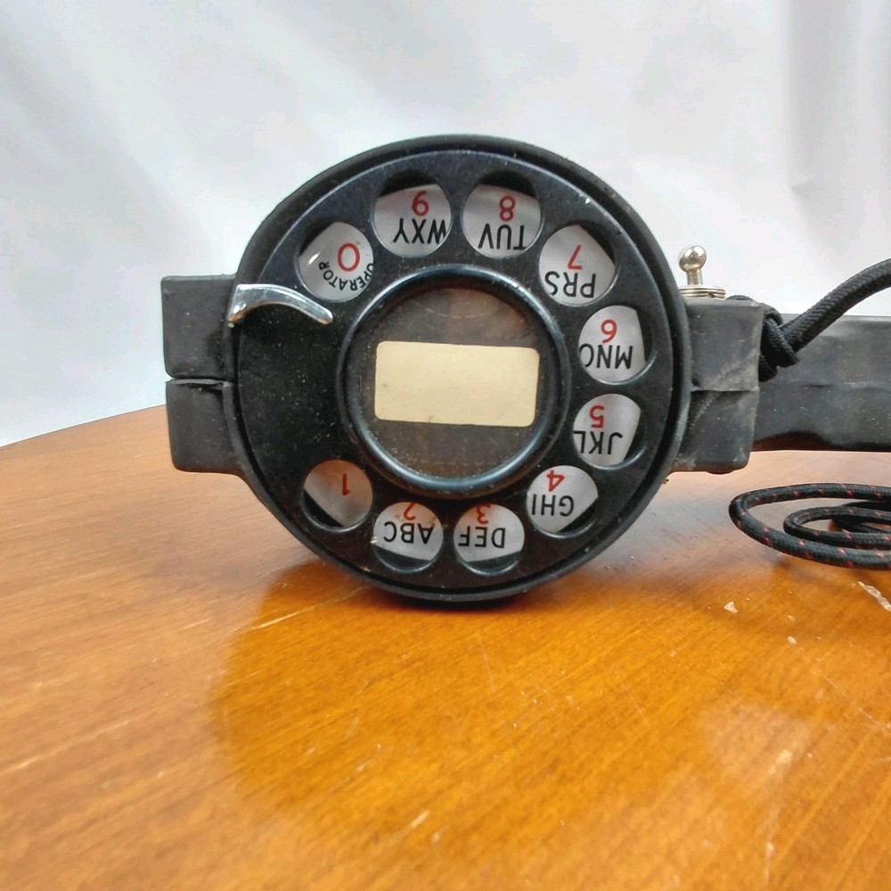 Vtg Beco System Phone Electric Lineman's Test Butt Set Rotary Untested Black