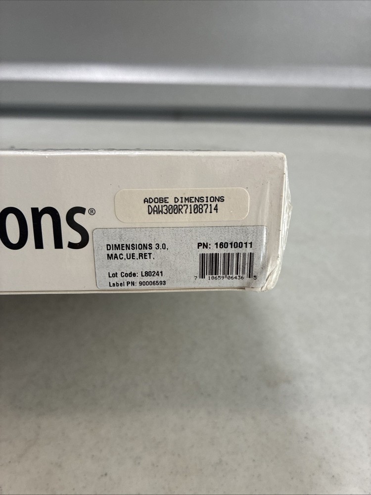 ADOBE Dimensions 3.0 Software Mac Retail Version Macintosh *NEW/sealed