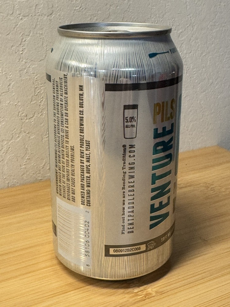 Bent Paddle Venture Pils - Empty Beer Can Bottom Opened - Duluth