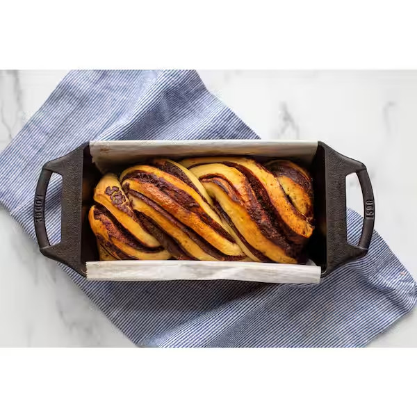 Lodge Cast Iron Bread Loaf Pan Rectangle Bakeware Baking Broiler Durable Black