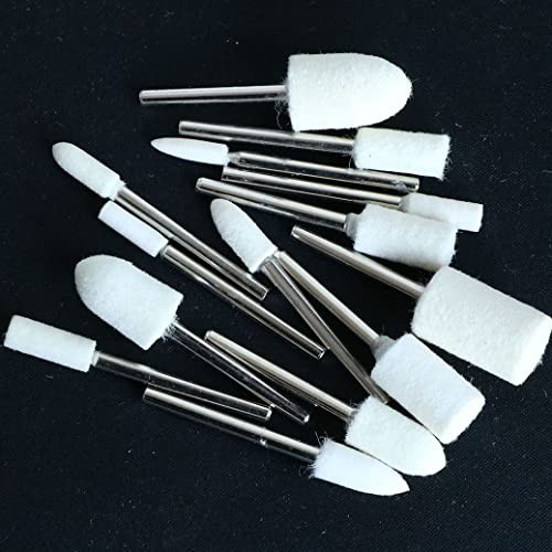 20 Pieces Compressed Wool Polishing Wheels Wool Felt Grinding Bits Buffing