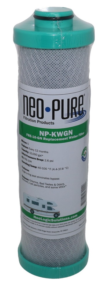 Neo-Pure RV Filter for Forest River FRE-10-GN - aqua end caps - Single