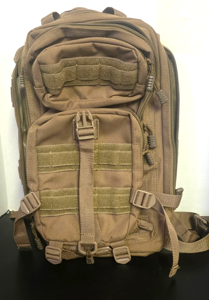 Flying Circle Military Backpack Desert Tan Molle Chain iPad Protector