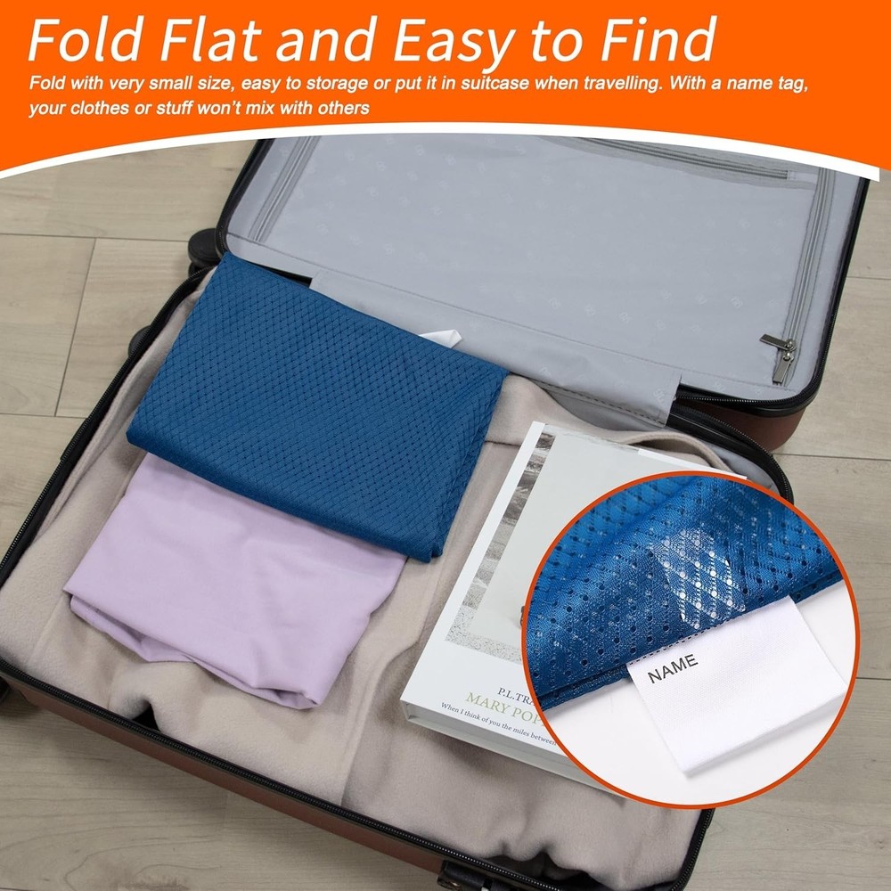 Extra Heavy Duty Large Diamond Mesh Laundry Bags with Drawstring Closure & ID...