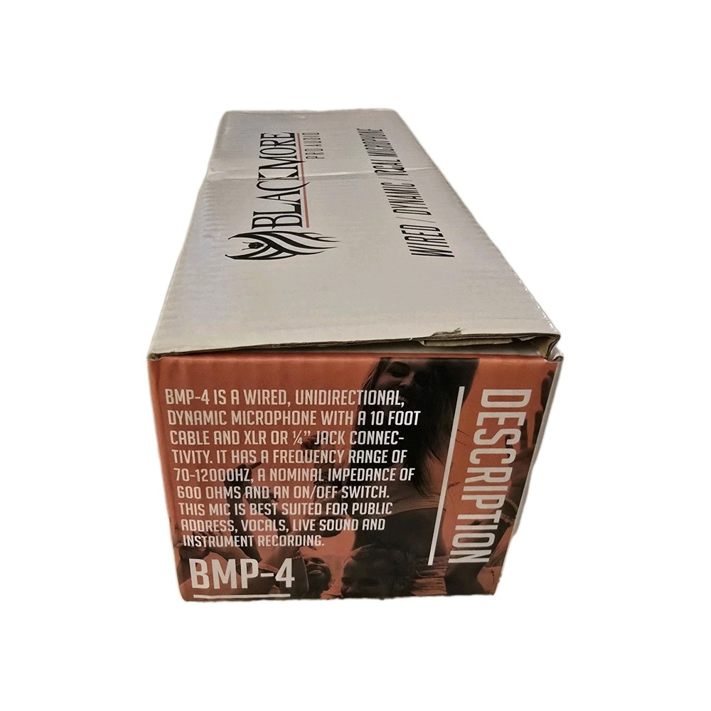 Blackmore BMP-4 Wired Unidirectional Dynamic Microphone Black ( New Open Box )