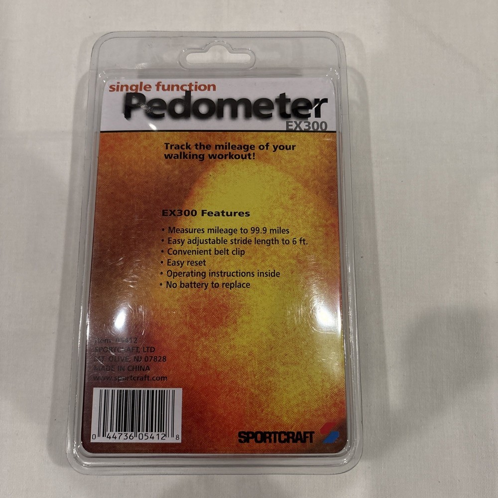 NOS Single Function Pedometer By Sportscraft 05412 Walk Run Exercise EX300
