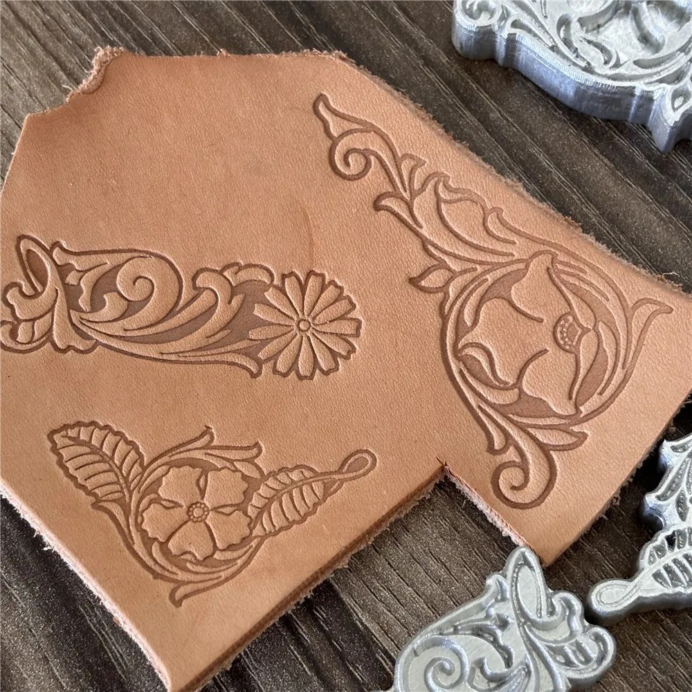 3Pcs 3D Flower Pattern Leather DIY Embossing Stamps Carving Pressing Tools