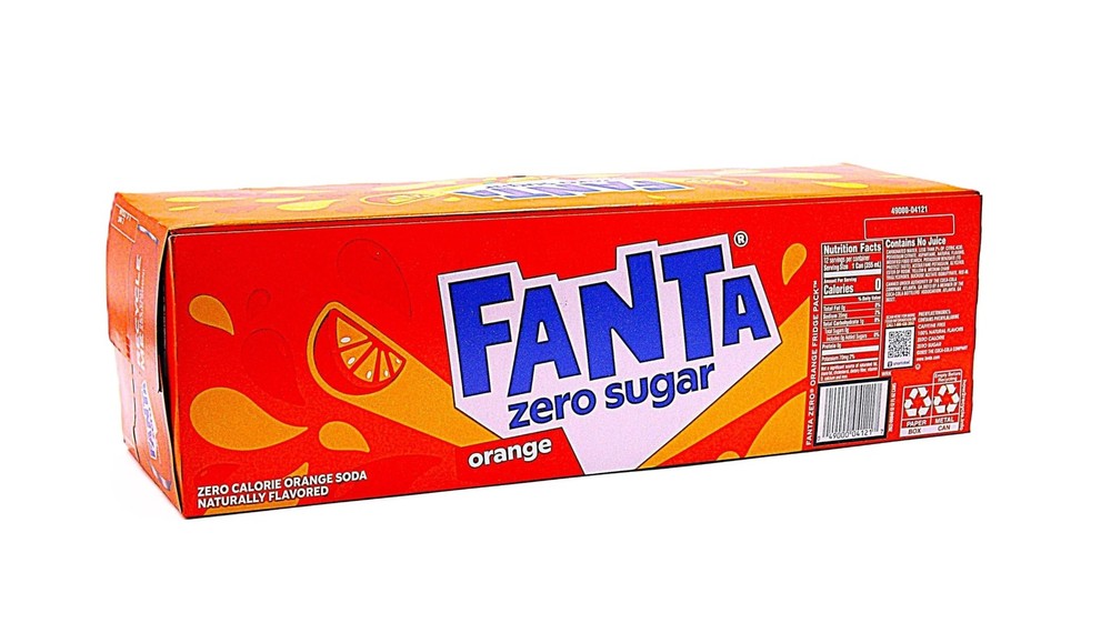 Fanta Zero Sugar Orange Soda, 12 Pack