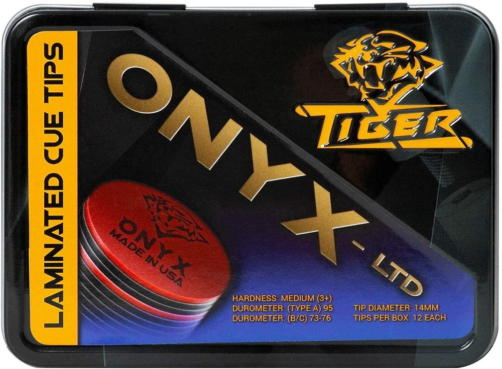 Tiger Onyx LTD Laminated Pool Billiard CUE TIP - 14mm