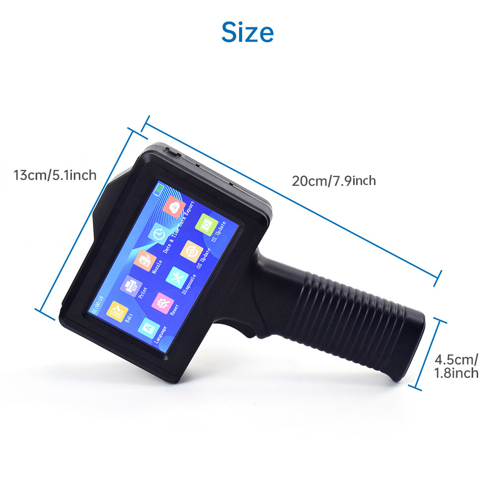 Handheld Inkjet Printer 600DPI Ink Date Time Brand QR Code Barcode Logo Machine