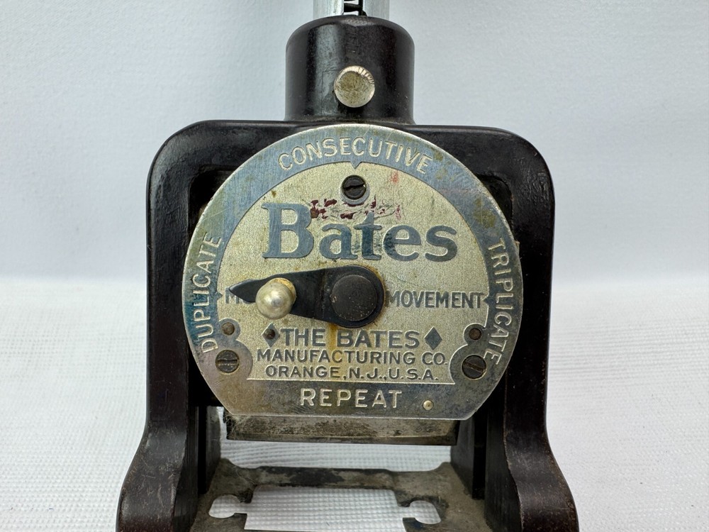Vintage Bates Numbering Machine 6 Wheel Style E Stamper Non-Working Display