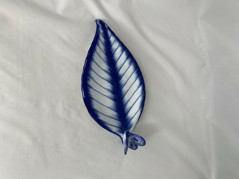 bombay co candy nut serving dish spoon rest leaf design butterfly handle