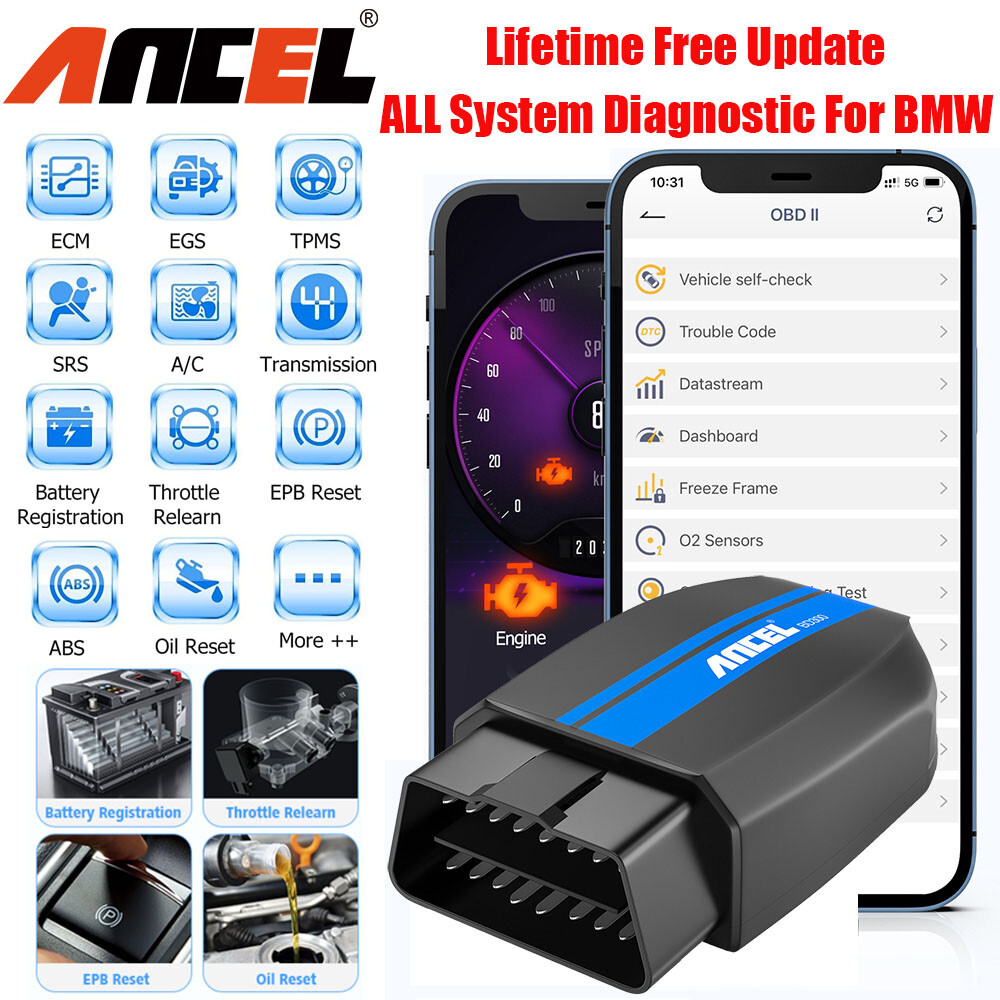 ANCEL BD300 Bluetooth FOR BMW/Mini Cooper Scanner SRS ABS Engine TPMS Diagnostic