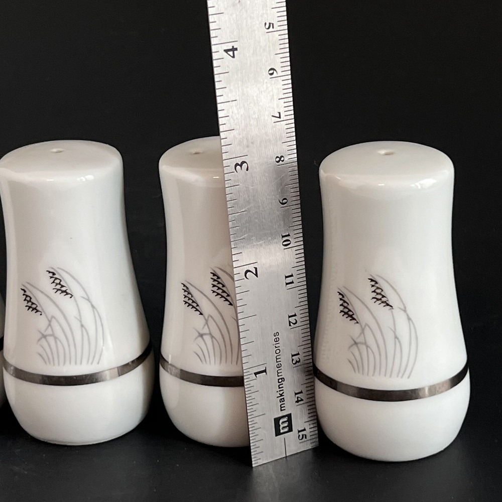 Fukagawa Silver Wheat Salt & Pepper Shakers 2 Sets MCM
