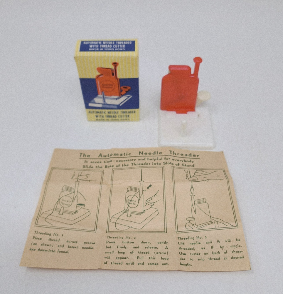 VTG Automatic Needle Threader with Thread Cutter Sewing Helper New Old Stock