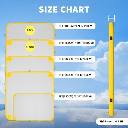 Inflatable Floating Dock, 5ft/ 6ft/ 8ft/ 10ft/ 12ft Inflatable Water 6ft x 12ft