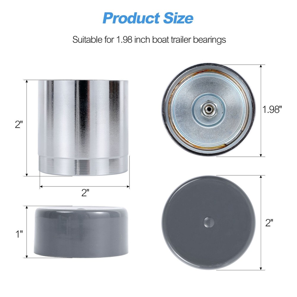 Buddy Bearing Protectors 1.98" with Cap & Bras – Grease Trailer Wheel Hub Set