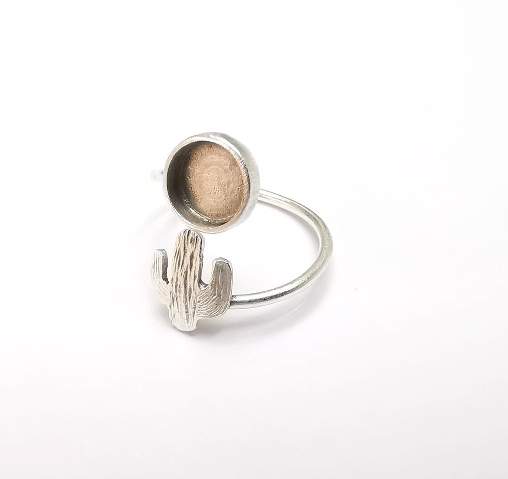 Cactus Ring Blank Setting, Cabochon Mounting, Adjustable Resin Ring Base Bezels