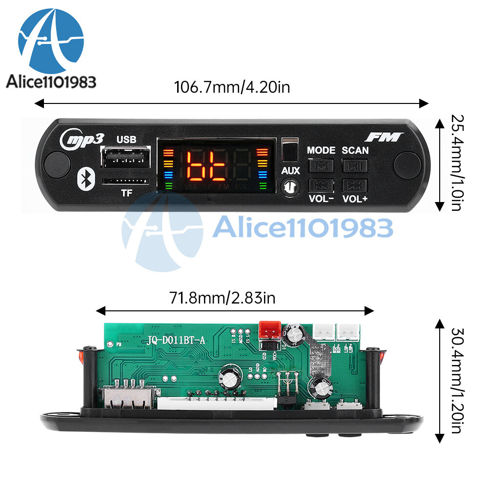 2*25W Car MP3 Player Decoder Board WMA FM Radio Wireless Bluetooth Audio Module
