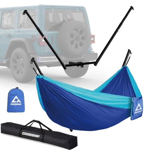 Hitch Mount Hammock Stand - Includes Parachute Nylon Hammock & Hitch Hammock