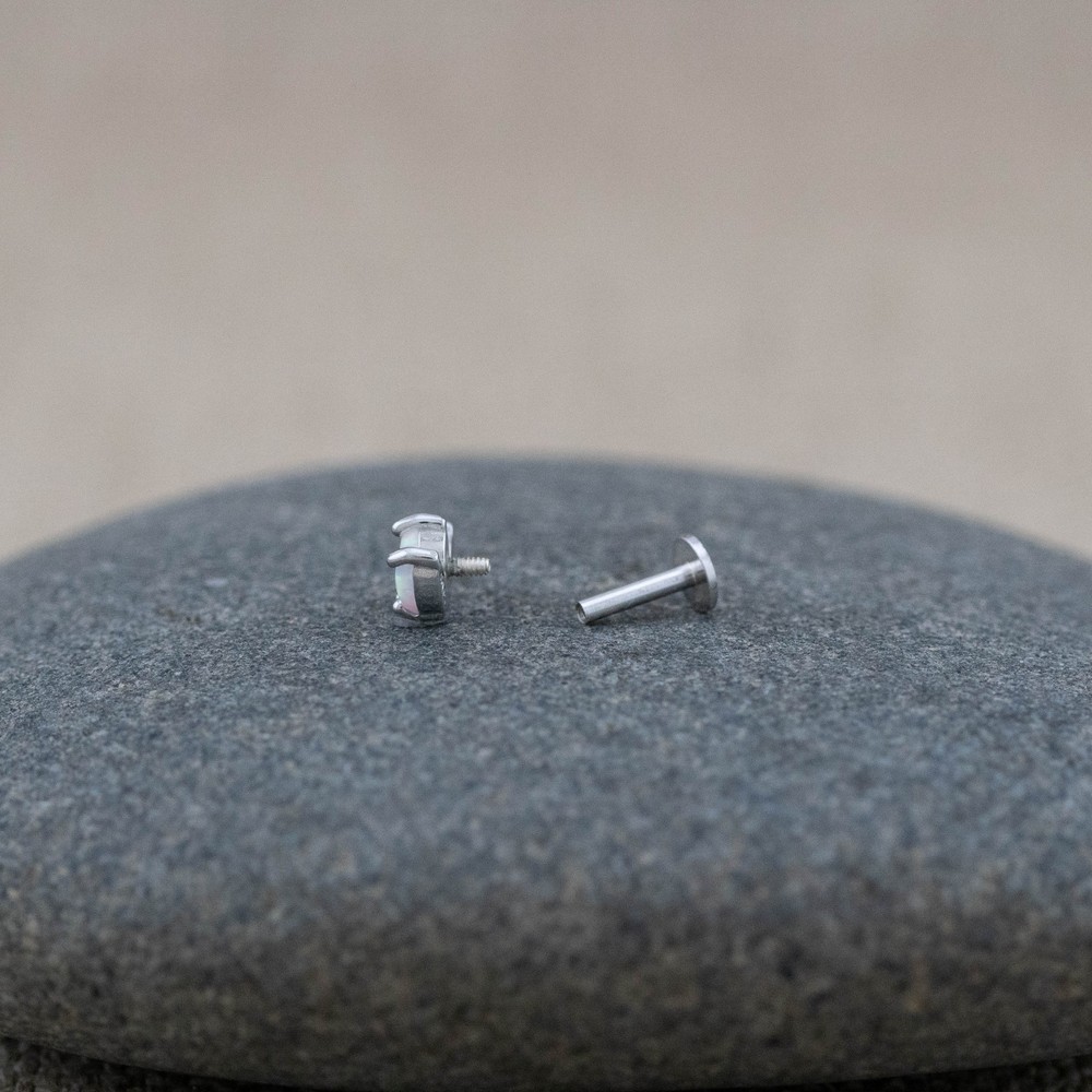 925 Solid Sterling Silver Tiny fire opal flat back studs 14K Gold Vermeil