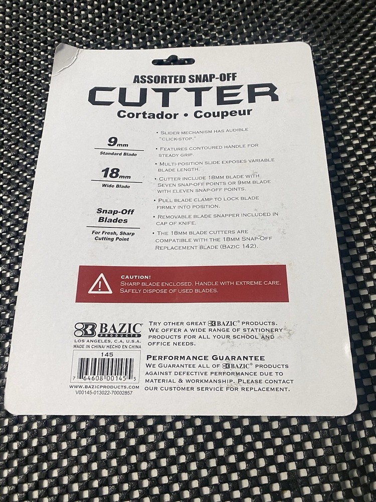 4/PK assorted snap-off cutter knives