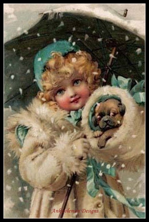 Chart Needlework - Counted Cross Stitch Patterns - Girl under the Umbrella