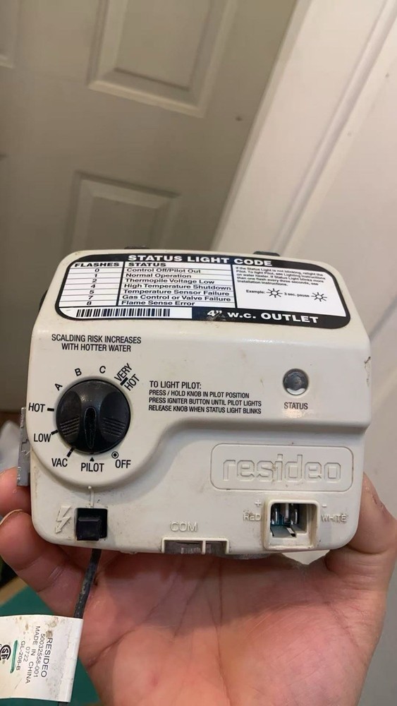 Resideo WV8840B1158 Water Heater Gas Valve - White