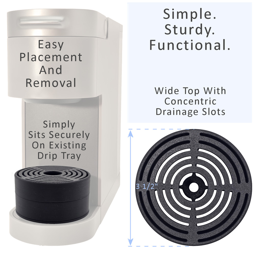 Anti-Splash Adjustable Coffee Cup Riser Accessory for K-Cup Coffee Makers Gray