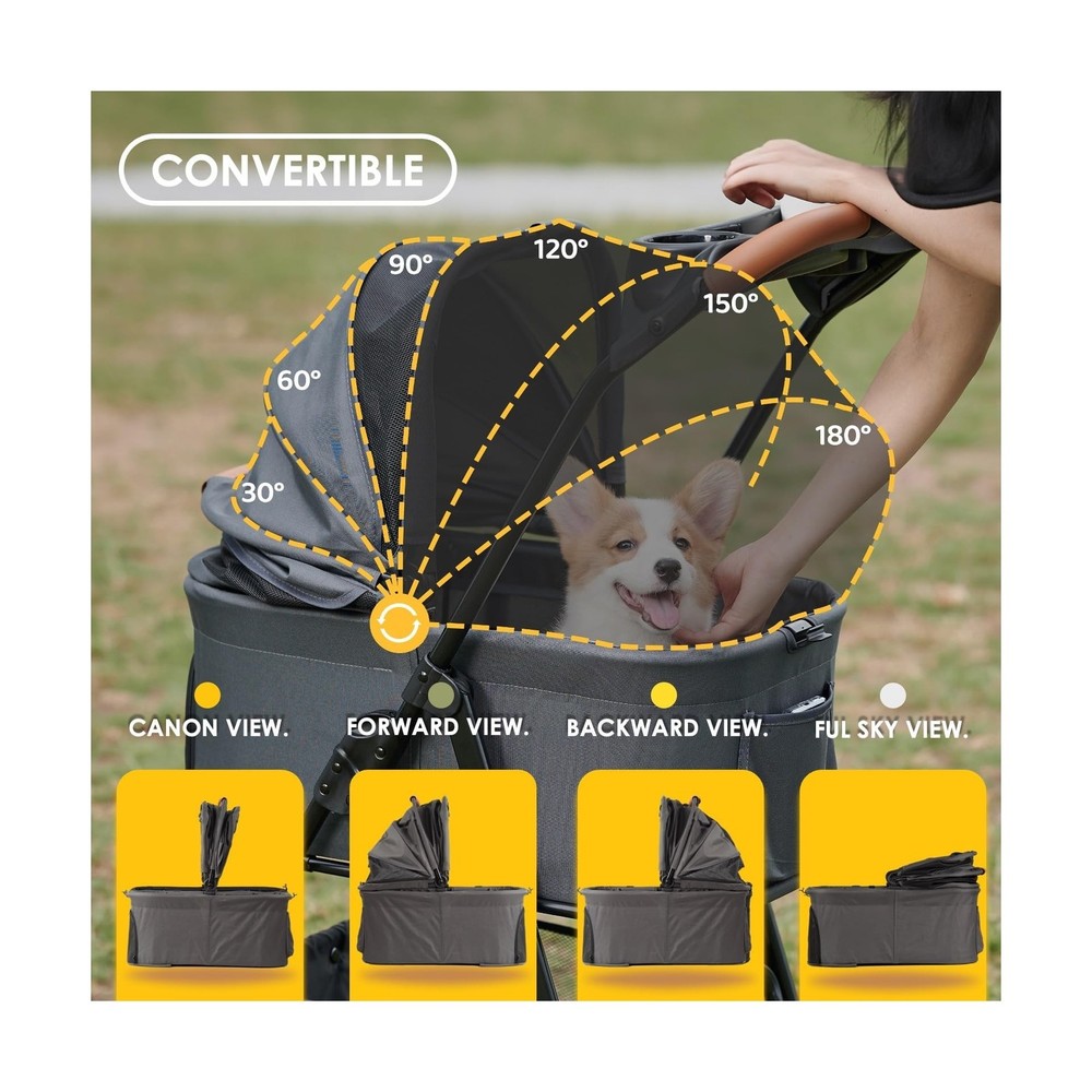 3 in 1 Pet Stroller with Removable Carrier, Folding Stroller for Small/Medium...
