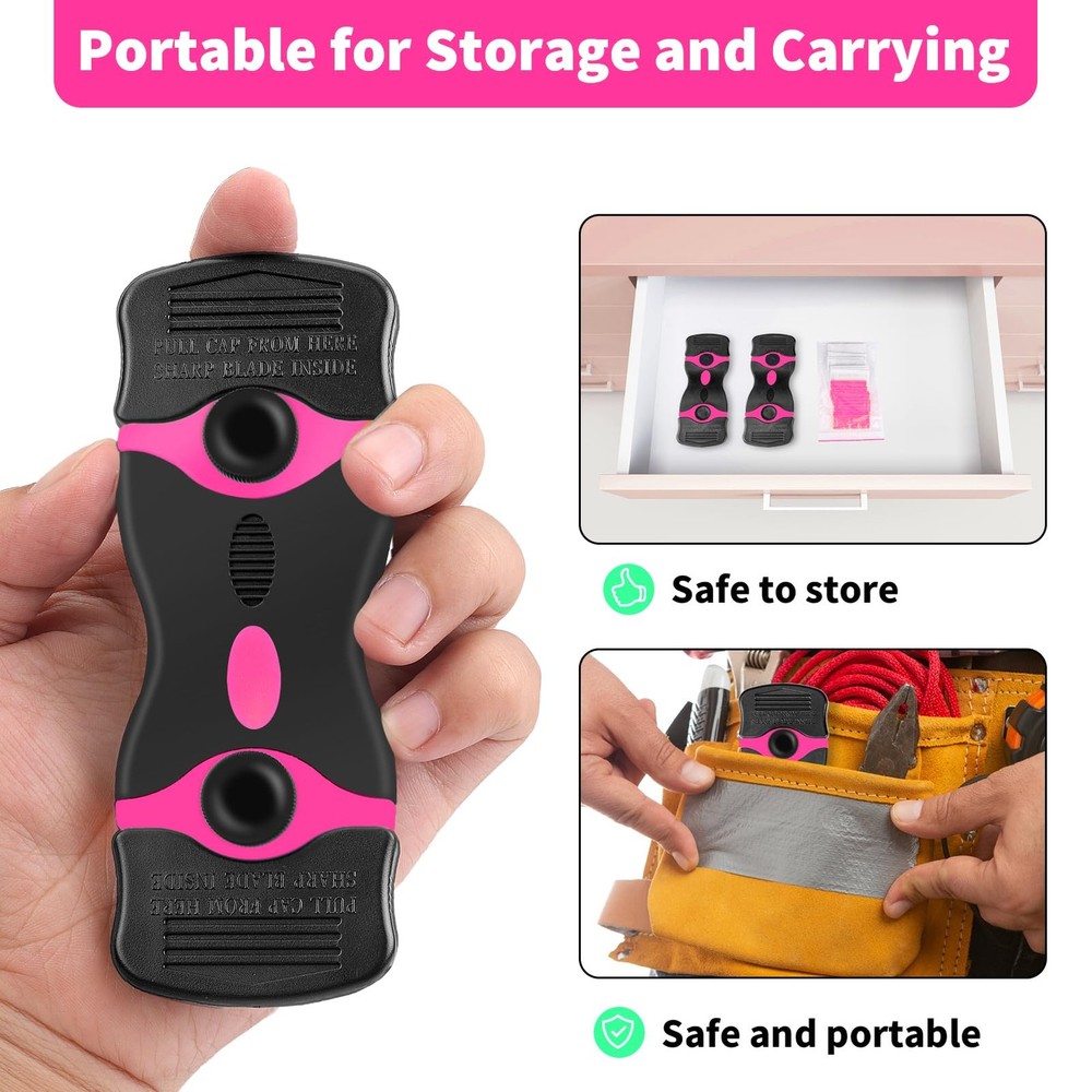 Razor Blade Scraper Tool Kit - 2Pack Scrapers & 40Pcs 2Pack+40Pcs, Pink