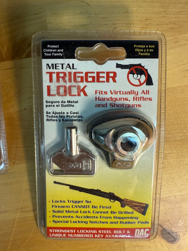 2 Pack Metal Trigger Locks. Fits Virtually All Guns