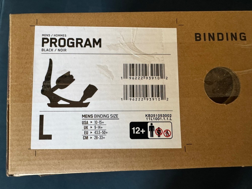 K2 Program Men's Snowboard Bindings 2026, Black, Large, NIB