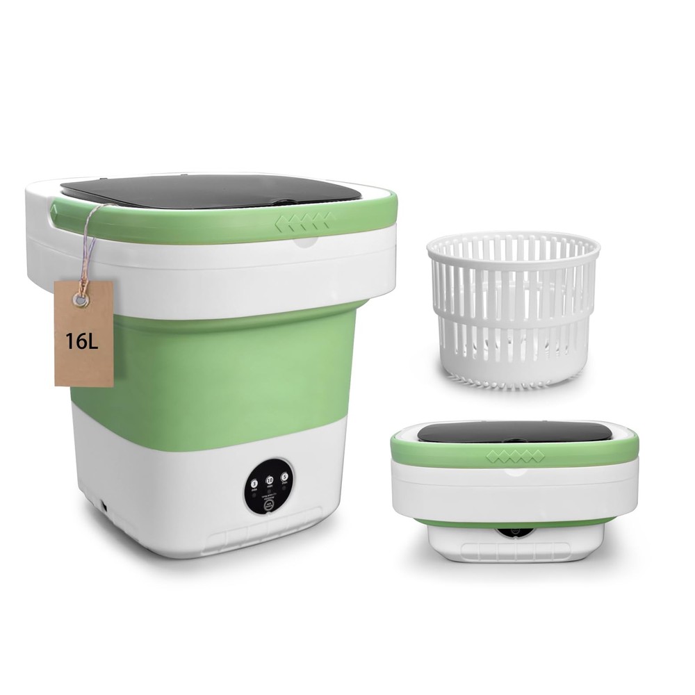 Portable Mini Washing Machine, 16L Upgraded with Spin Basket Laundry Machine,...