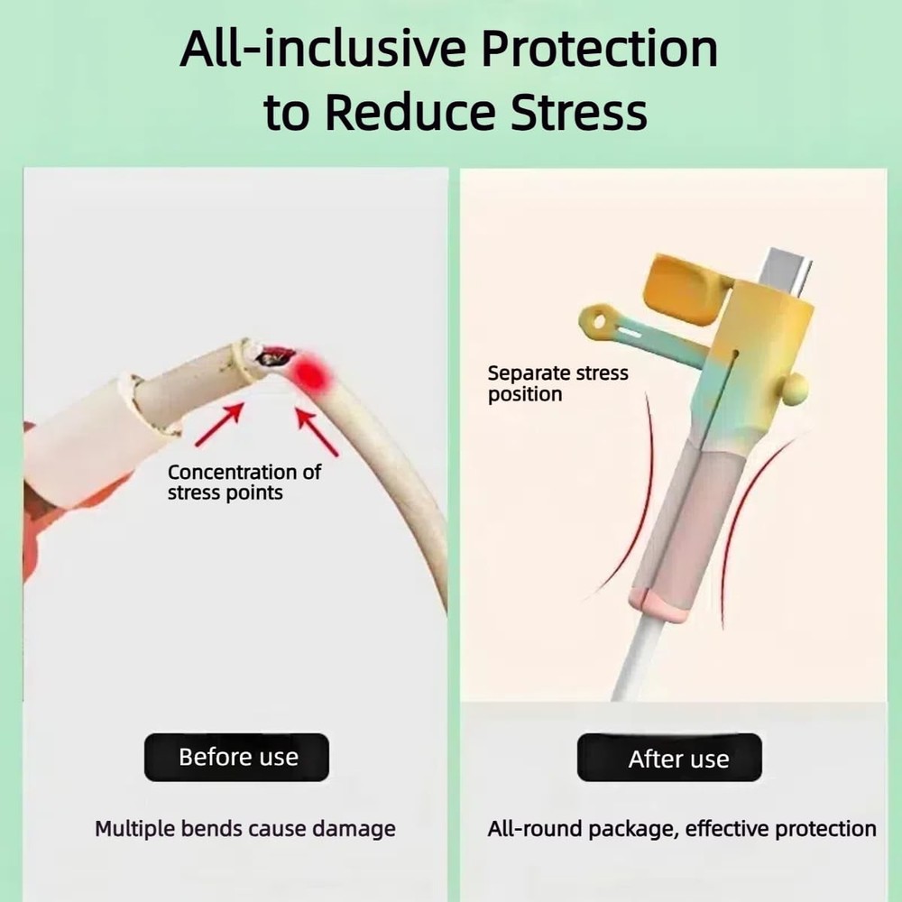 Compatible with: iPhone, Android, Type-C cables, Pink+Yellow...