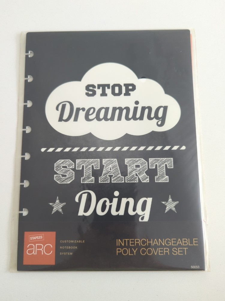 ARC Poly Cover Set 5005 Customizable Notebook System STOP DREAMING START Doing