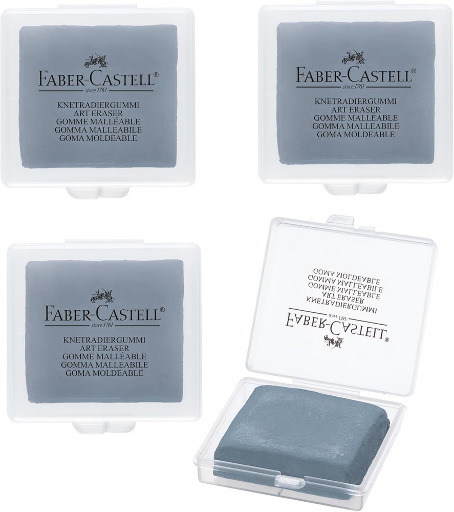 Erasers - Drawing Art Kneaded Erasers, Large Size Grey - 4 Pack