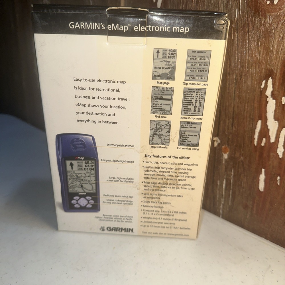 Garmin eMap Electronic Map Portable UnitGPS Navigation Unit Tested Powers On