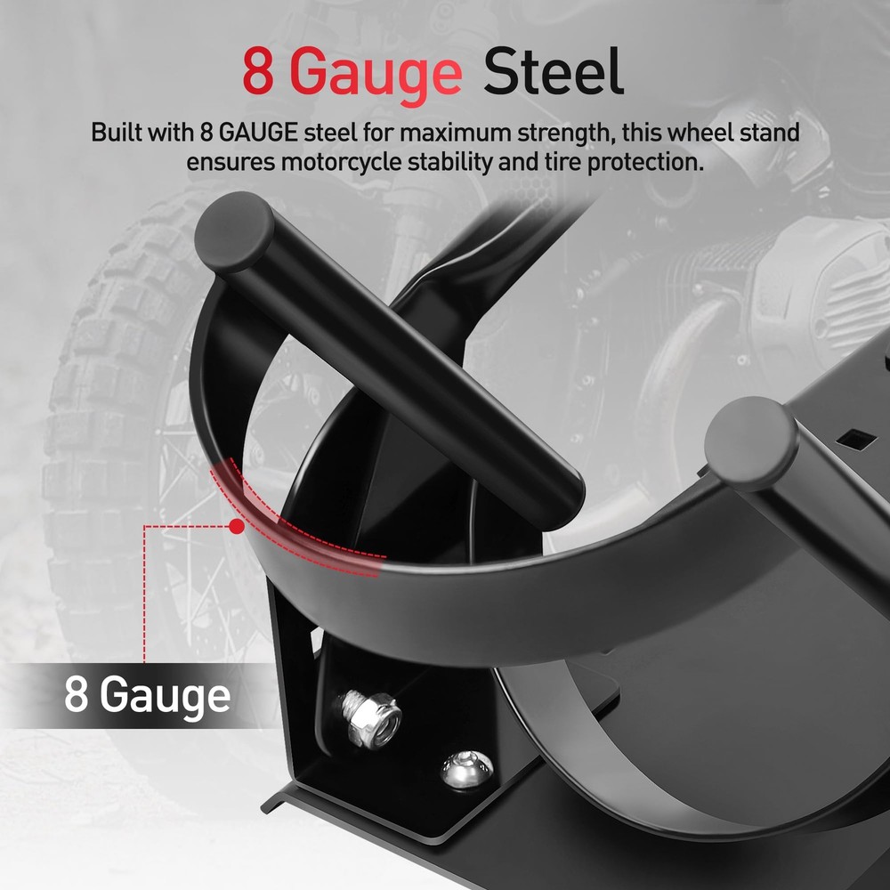 Motorcycle Front Wheel Chock Stand Adjustable Removable Cradle Garage Tool