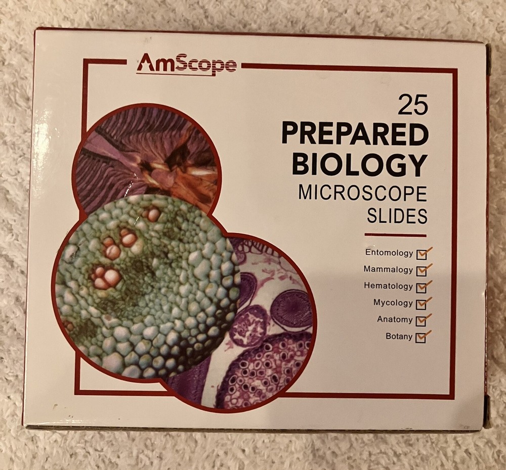 Prepared Biology AmScope Slides