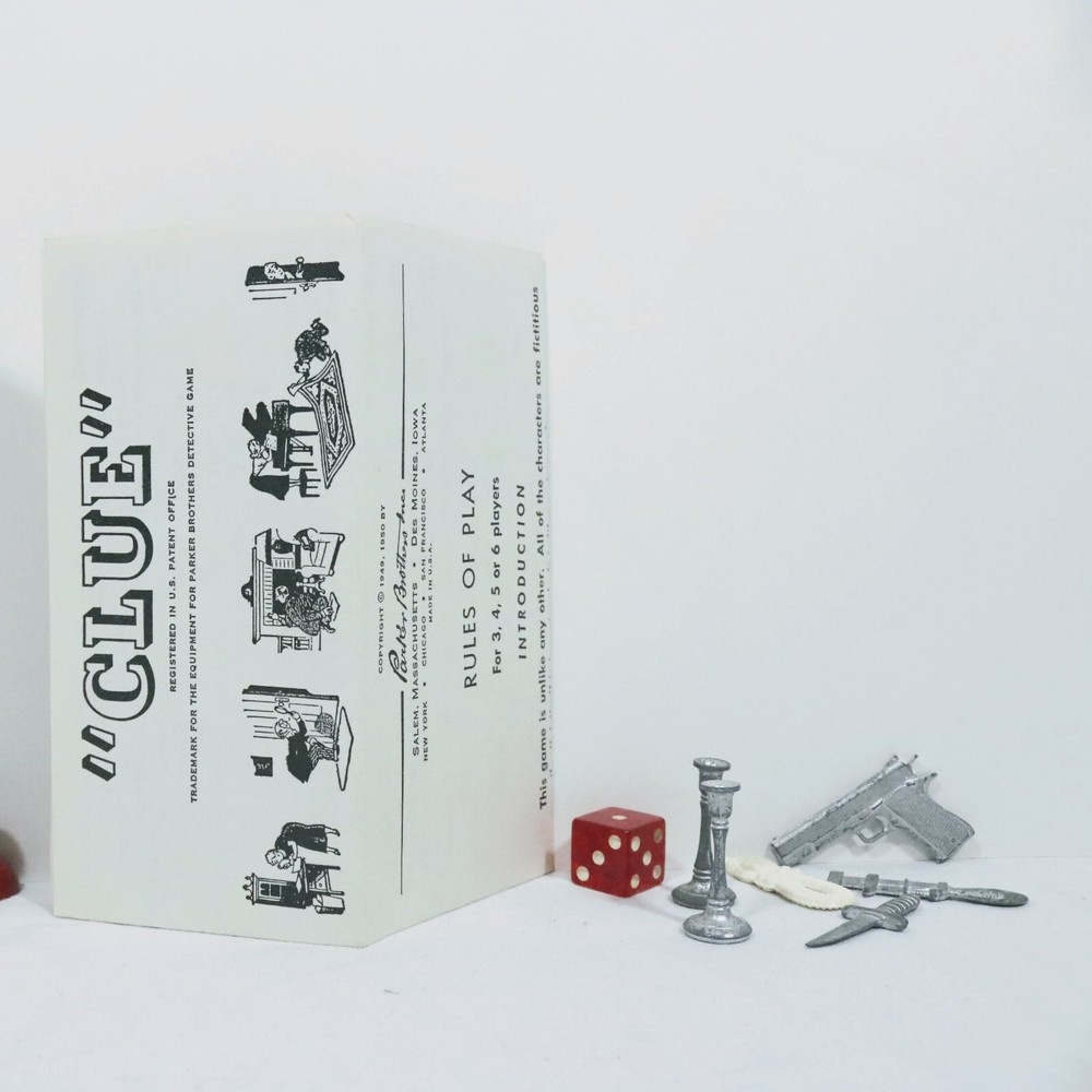 1950 Game Clue Detective Game