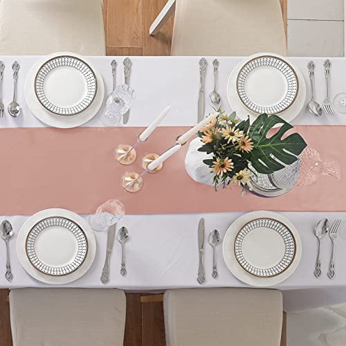 6Pack Table Runner 12 x 108 Inches Satin Silk Table Runner for Wedding,