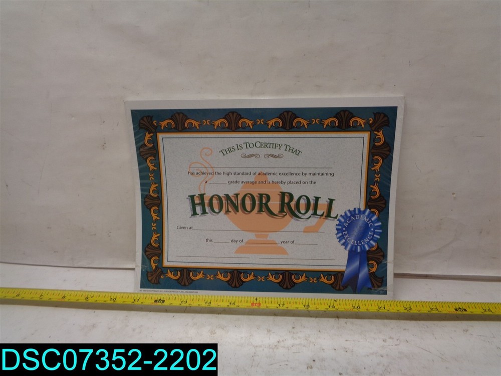 QTY=30: Honor Roll Certificates 734675130167