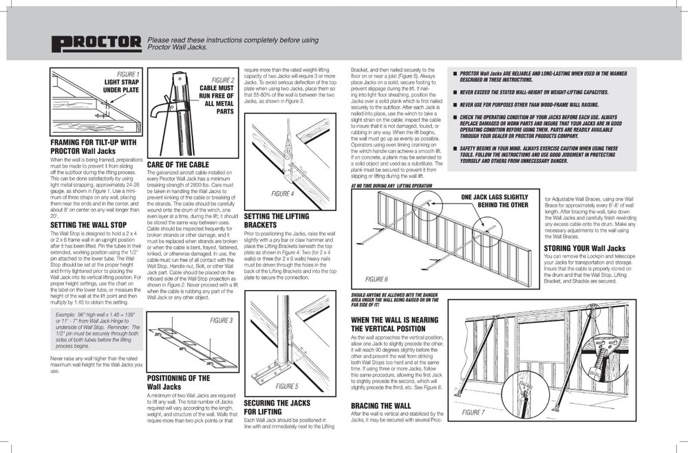 Framing tools -Lifting jacks 2 sets Procter Wall Jacks 